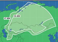 Bonum-1 Ku-band spot beam map